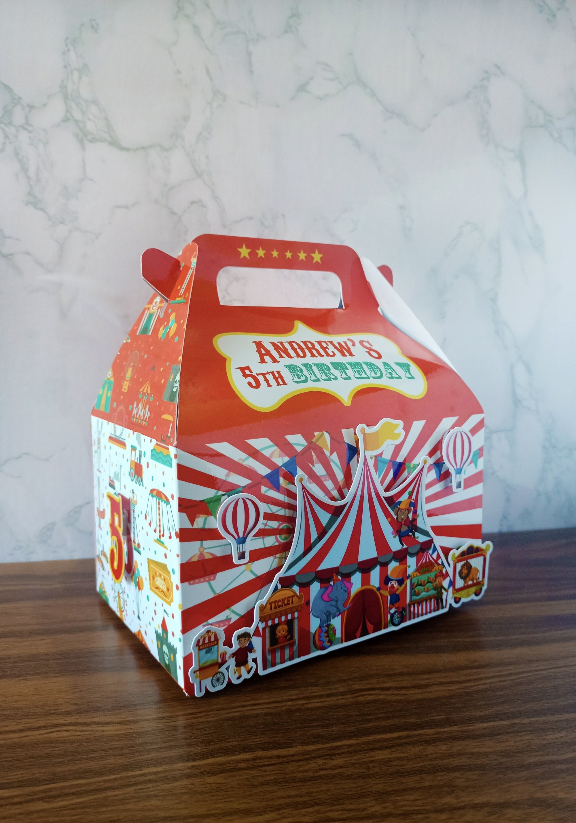 Personalized Carnival Favor Box: Circus Theme Treat Boxes - Etsy
