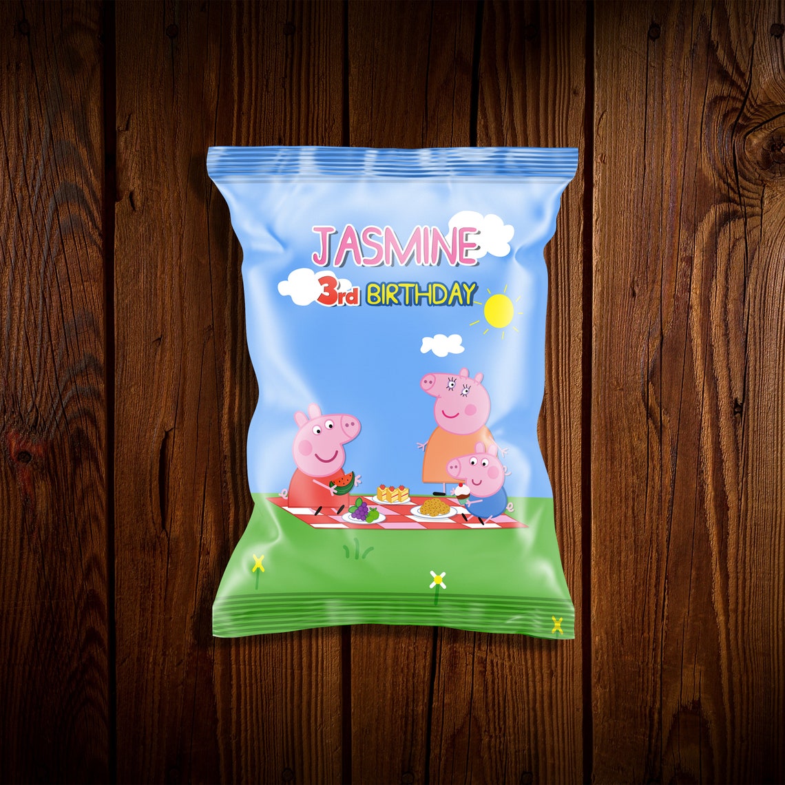 Peppa Pig chips bag Peppa chips birthday chip bags pink girls Etsy