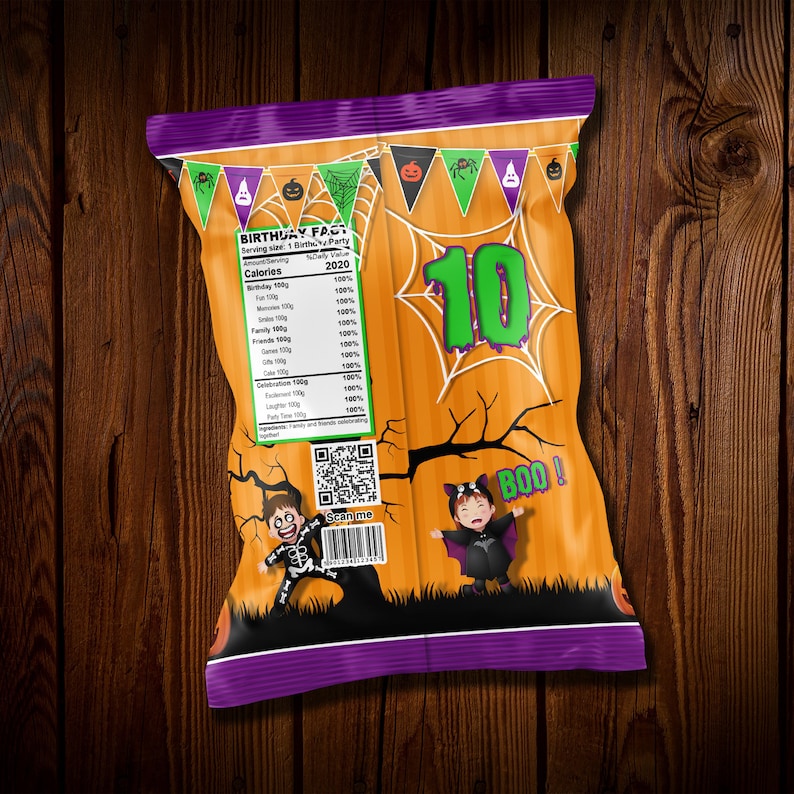 Halloween chip bag Halloween theme chips halloween party Etsy