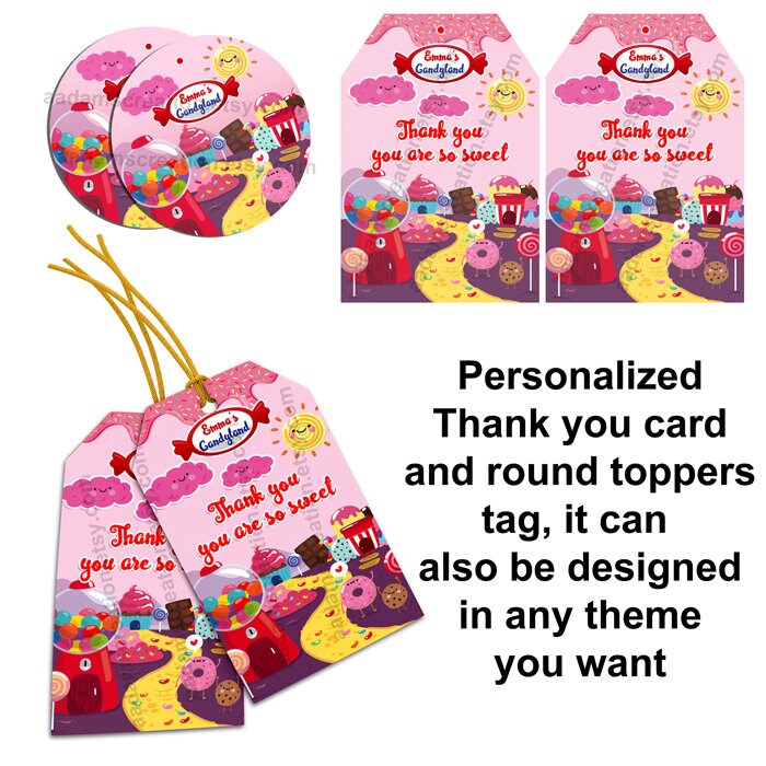 Sets candyland birthday gift tag candy land gift tag printables