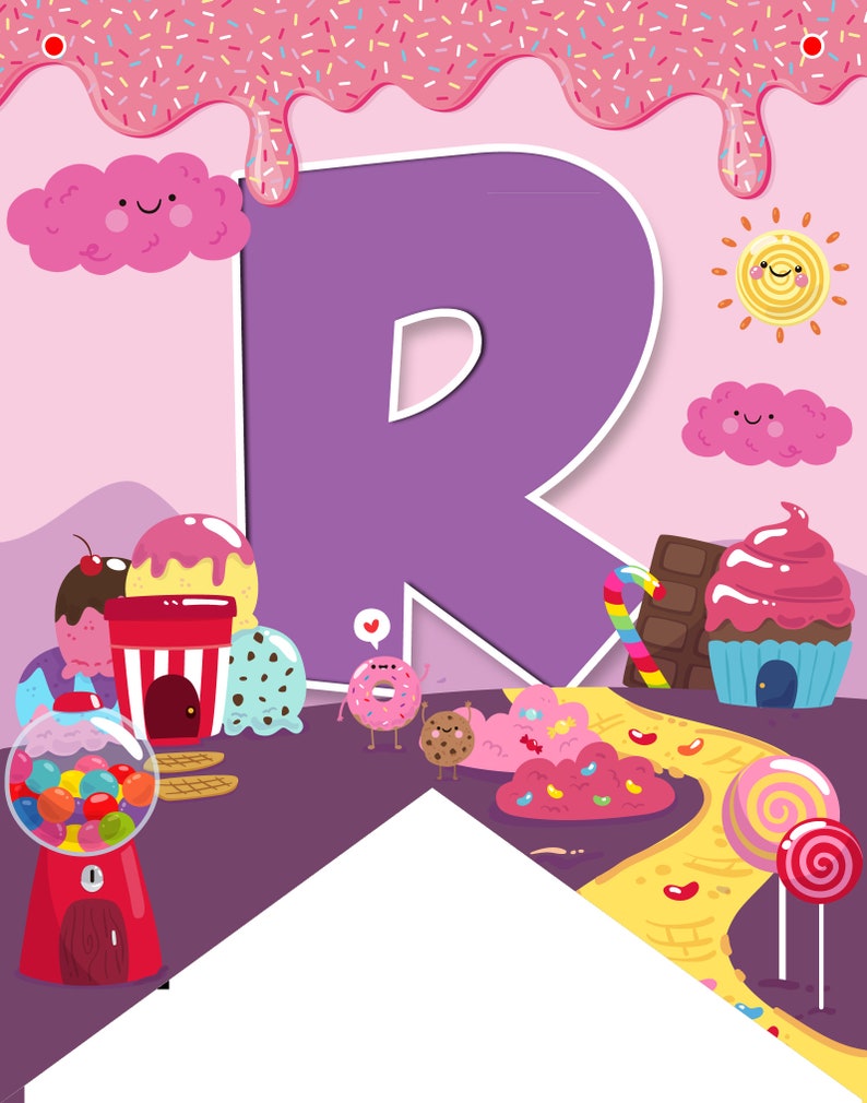 Candyland Banner Candy Land Theme Flag Banner Personalized Etsy Canada