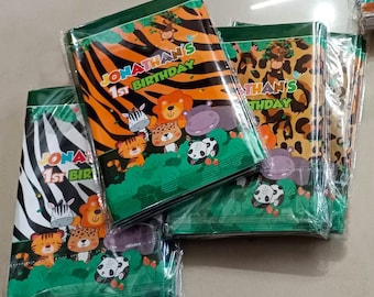 Bolsas de chips con temática personalizada: regalos personalizados para fiestas de cumpleaños