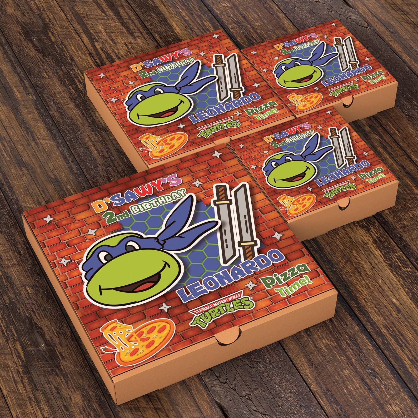 Ninja turtle pizza box label personalized TMNT Pizza box | Etsy