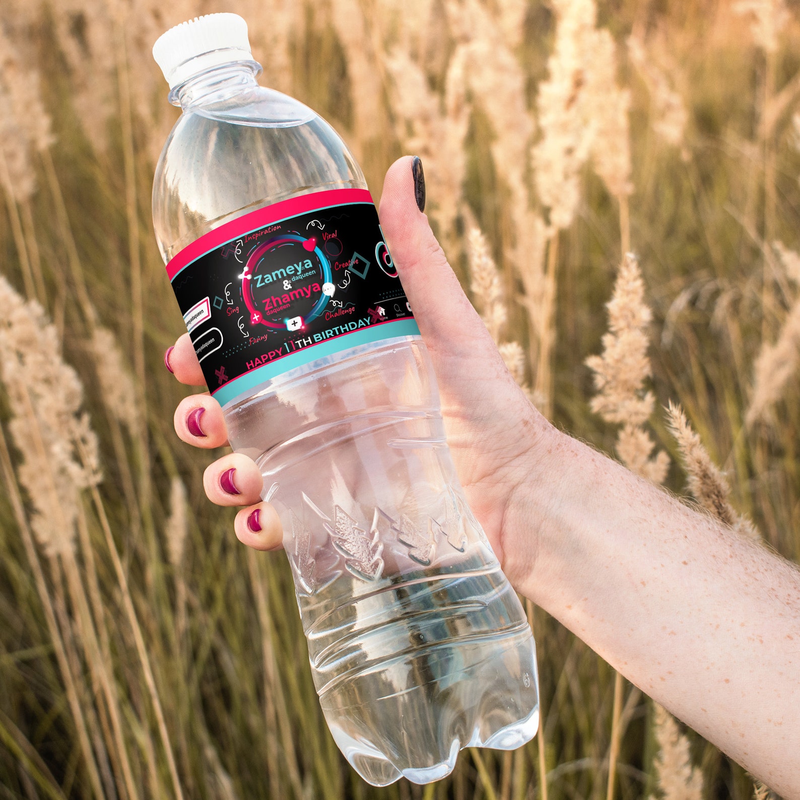 Tik Tok Theme Water Bottle Label Personalized Bottle Wrapper Etsy New Zealand