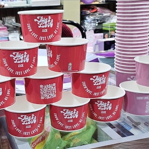 custom theme ice cream paper cups personalized ice cream cup party favors wedding birthday restaurant cup paper cup customized supplies