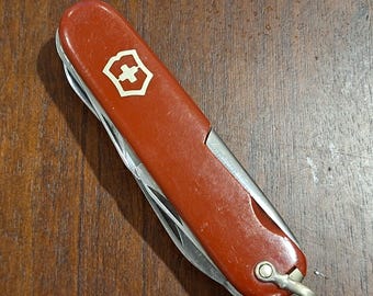 Navaja suiza Victorinox Huntsman pequeña y rara de 1952, 84 mm