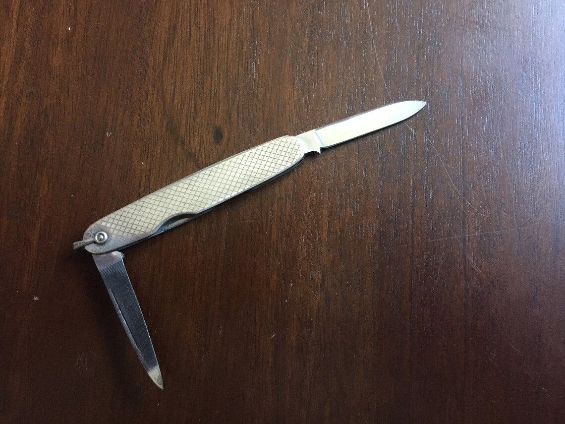 Empire Sterling Silver Watch Fob Knife Etsy