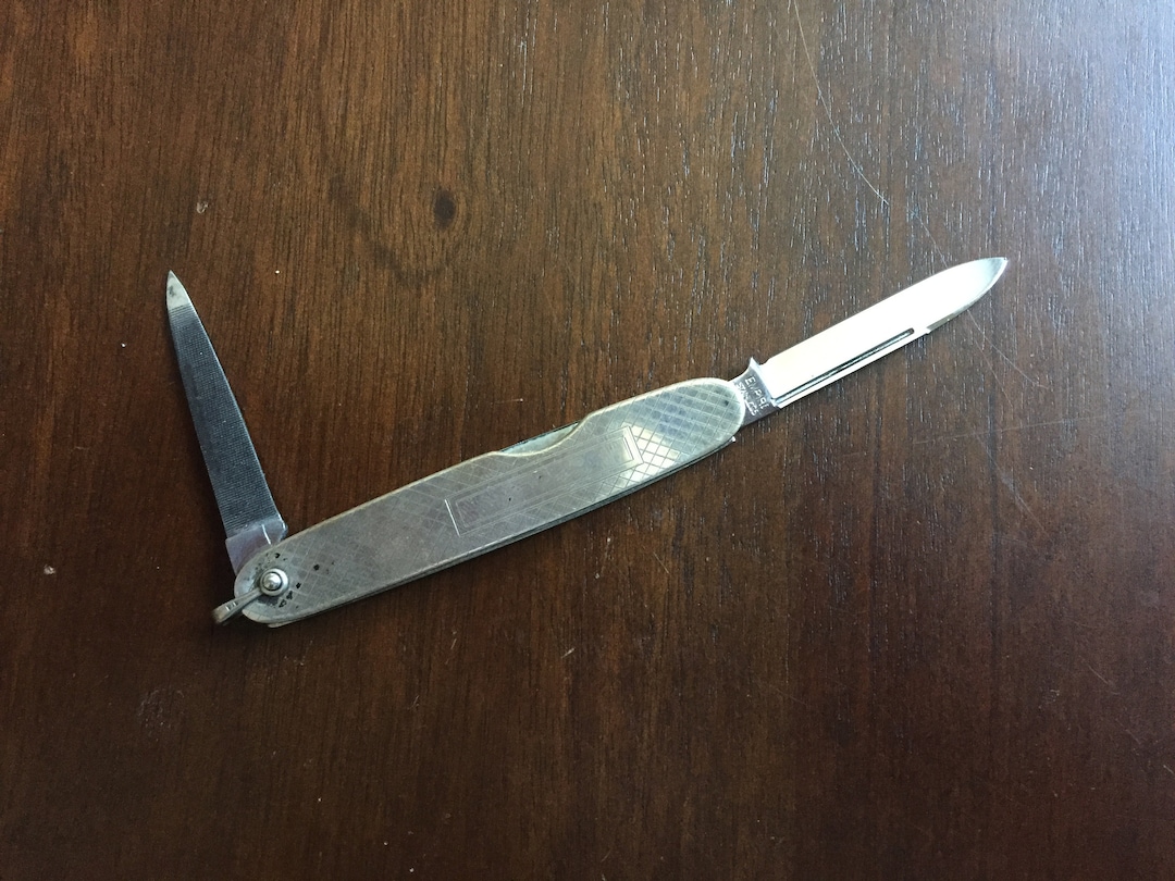 Empire Sterling Silver Watch Fob Knife Etsy