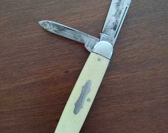 Schrade Cut Co Vintage Equal End Jack Knife Faux Ivory (Ivoroid) 1940s Walden NY