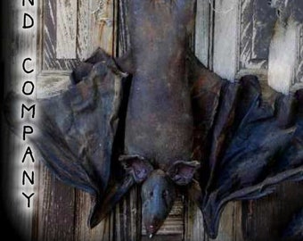 Grungy Halloween Bat Hanger Happy Hauntings