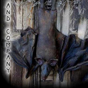 Grungy Halloween Bat Hanger Happy Hauntings