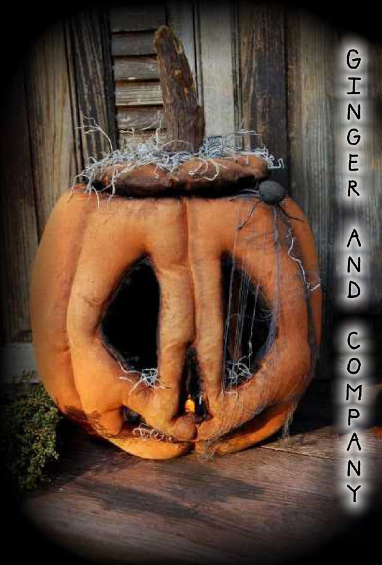 Folk Art Jack O Lantern & Tea Light Etsy