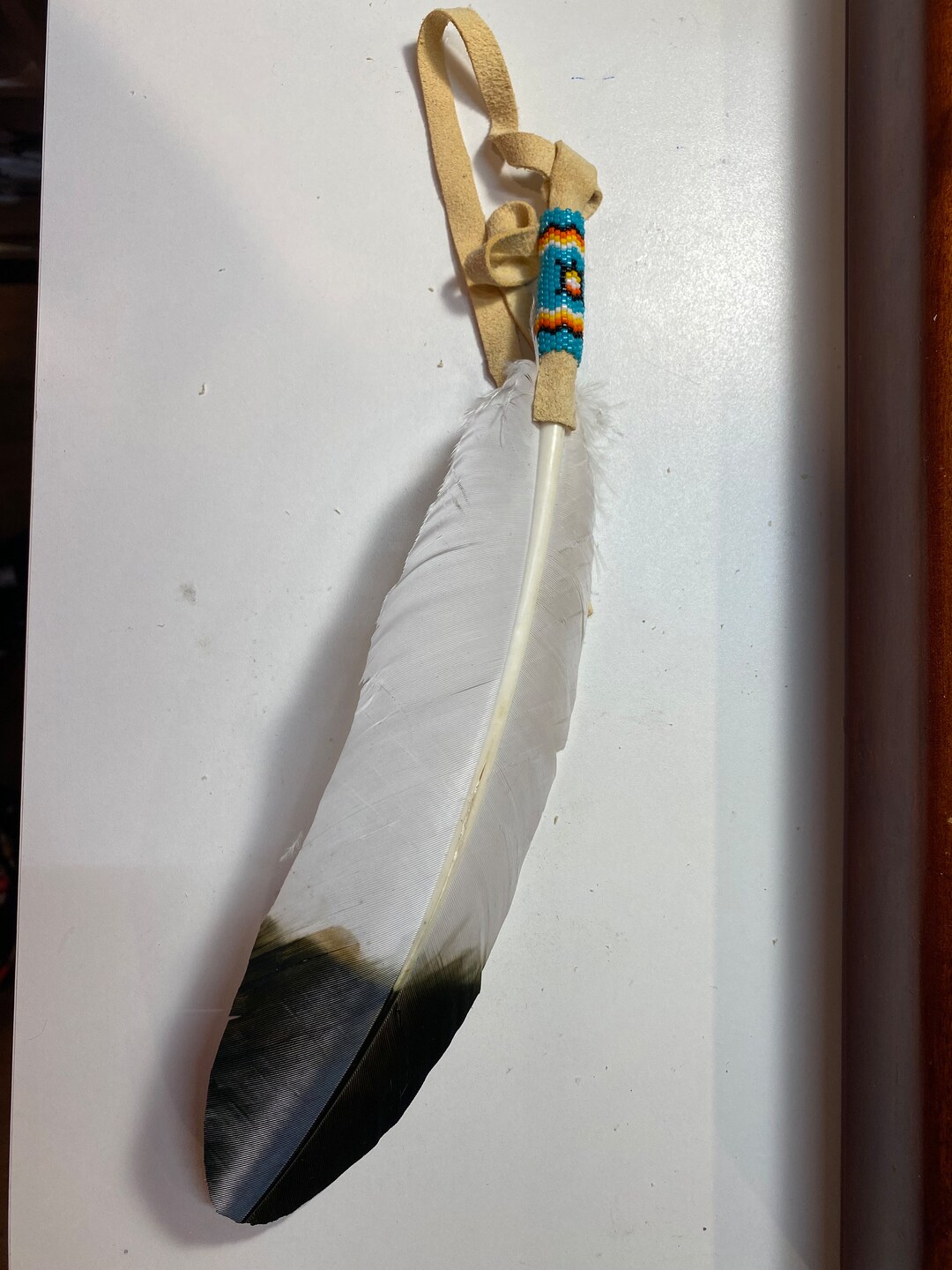Native American Beaded Imitation Eagle Turkey Feather . - Etsy