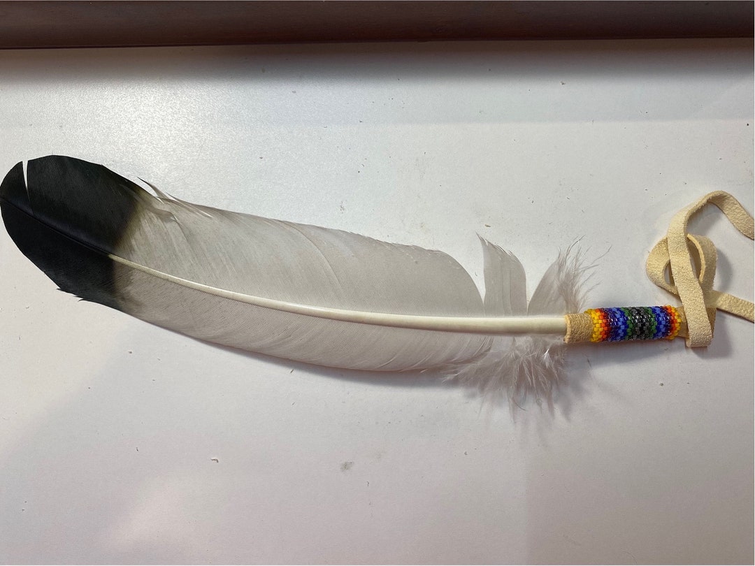 Native American Beaded Imitation Eagle Turkey Feather - Etsy