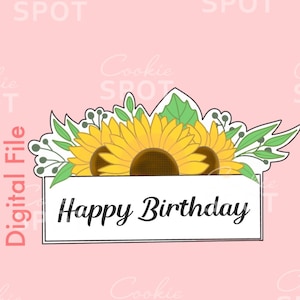 DIGITAL - Sunflower Plaque Cookie Cutter STL file Instant download 4&quot; cookie size