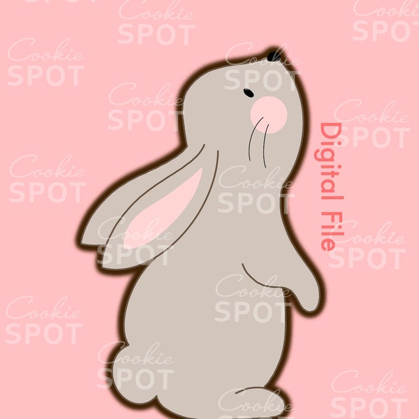 DIGITAL - Bunny Cookie Cutter STL file Instant download 4.5" cookie size