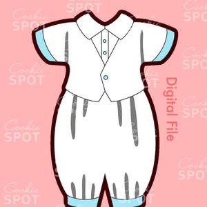 DIGITAL - Baptism Outfit Cookie Cutter STL file Instant download 4.5&quot; cookie size