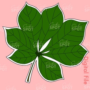 DIGITAL - Chestnut Leaf Cookie Cutter STL file Instant download 4.5&quot; cookie size