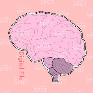 DIGITAL - Arquivo STL Brain Cookie Cutter Download instantâneo tamanho de cookie de 4&quot;