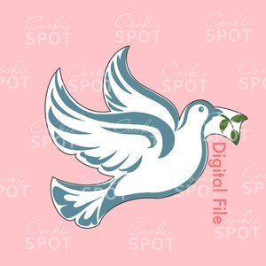DIGITAL - Dove Cookie Cutter STL file Instant download 4.5&quot; cookie size
