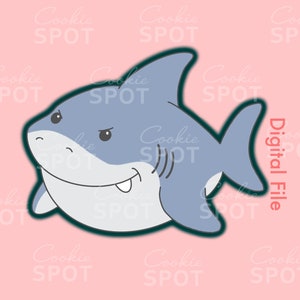 DIGITAL - Shark Cookie Cutter STL file Instant download 4&quot; cookie size