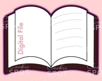 DIGITAL - Book Cookie Cutter STL file Instant download 4" cookie size