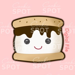 S&#39;more Cookie Cutter STL File: 3.5&quot; Instant Download (Digital)