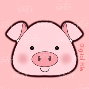 DIGITAL - Pig Head Cookie Cutter STL file Instant Download 3.5&quot;