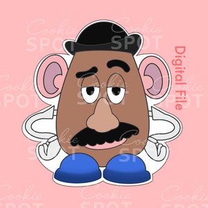 DIGITAL - Mr Potato Head Toy Story Cookie Cutter STL file Instant download 3.5&quot; cookie size