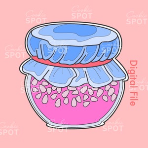 DIGITAL - Jam Jar Cookie Cutter STL file Instant download 4&quot; cookie size