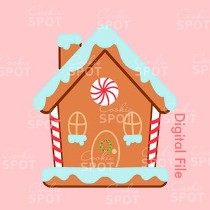 DIGITAL - Christmas House Cookie Cutter STL file Instant download 4&quot; cookie size