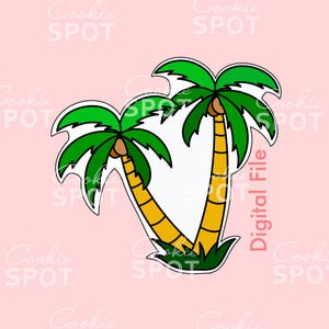 DIGITAL - Palm Trees Cookie Cutter STL file Instant download 4&quot; cookie size