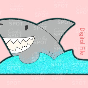 DIGITAL - Shark Cookie Cutter STL file Instant download 4.5&quot; cookie size