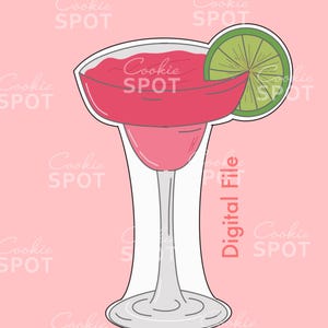 DIGITAL - Margarita Glass Cookie Cutter STL file Instant download 4.5&quot; cookie size
