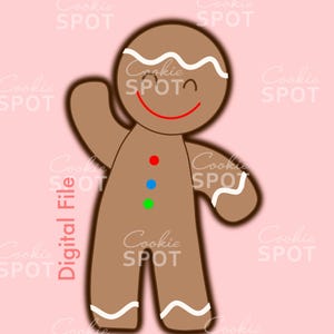 DIGITAL - Gingerbread Man Cookie Cutter STL file Instant download 4.25&quot; cookie size