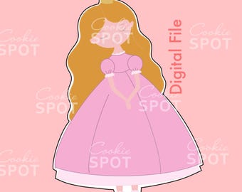 DIGITAL - Princess Cookie Cutter STL file Instant download 4" cookie size
