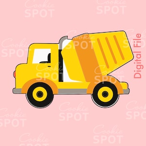 DIGITAL - Cement Truck Cookie Cutter STL file Instant download 4&quot; cookie size