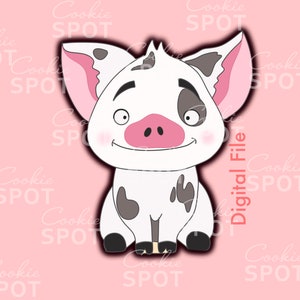 DIGITAL - Pig Cookie Cutter STL file Instant download 4&quot; cookie size