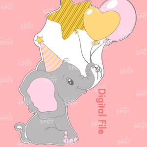 Baby Elephant Cookie Cutter STL File: Valentine Balloons (Digital Download)
