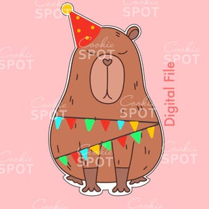 DIGITAL - Capybara Cookie Cutter STL file Instant download 4&quot; cookie size