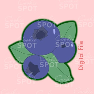 DIGITAL - Blueberries Cookie Cutter STL file Instant Download 3.5&quot;