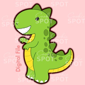DIGITAL - T-Rex Cookie Cutter STL file Instant download 4" cookie size