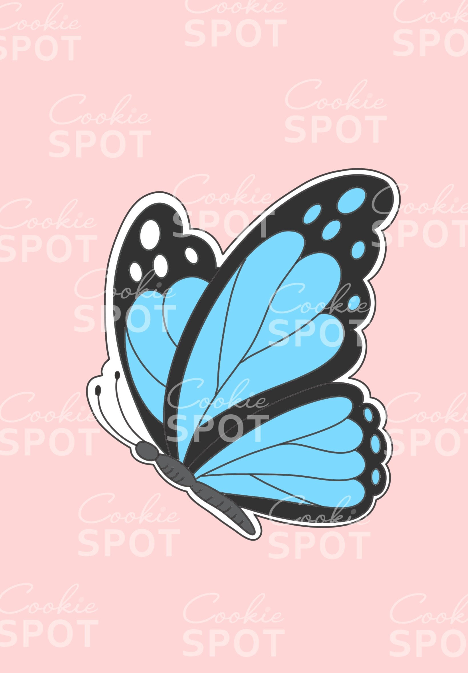 DIGITAL - Butterfly Cookie Cutter STL file Instant download 3.5" cookie size