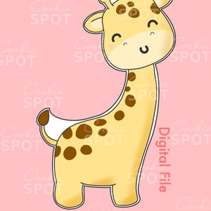 DIGITAL - Giraffe Cookie Cutter STL file Instant download 4.5&quot; cookie size