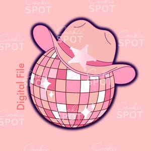 DIGITAL - Cowgirl Disco Ball Cookie Cutter STL file Instant download 3.5&quot; cookie size