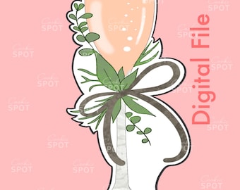 DIGITAL - Champagne Glass Cookie Cutter STL file Instant download 4.5" cookie size