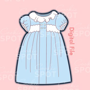 DIGITAL - Baptism Dress Cookie Cutter STL file Instant download 3.5&quot; cookie size