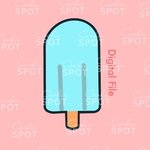 DIGITAL - Ice Pop Cookie Cutter STL file Instant download 4.5&quot; cookie size