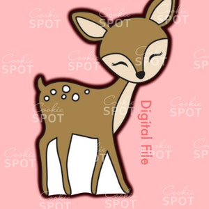 DIGITAAL - Deer Cookie Cutter STL-bestand Instant download 4,5&quot; cookiegrootte