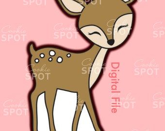 DIGITAL - Deer Cookie Cutter STL file Instant download 4.5&quot; cookie size